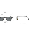 New Titanium Metal Square Sunglasses