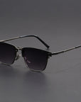 New Titanium Metal Square Sunglasses