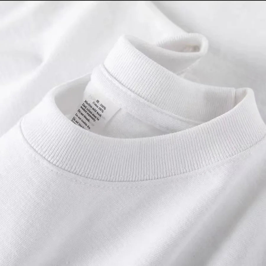 100% Cotton T-shirt Men Women Solid Color O Neck